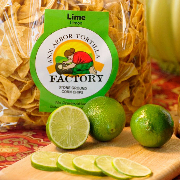 Ann Arbor Tortilla Factory Lime Flavor, Corn chips, 12 lbs case